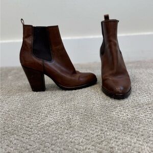 Frye Brown Leather Ankle Boots